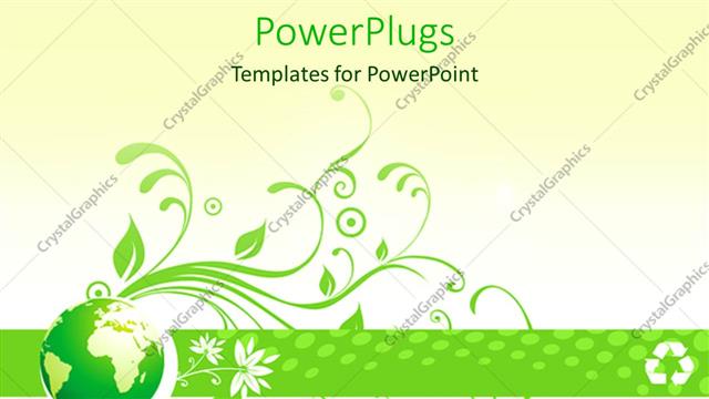  Presentation with floral - A globe with a floral background and place for text