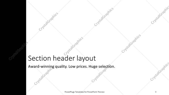 Section Header presentation slide layout