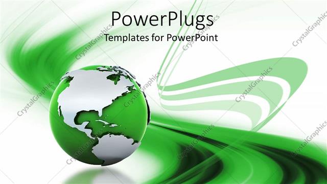  Presentation with lines - A globe of green color along with background consisting of green lines