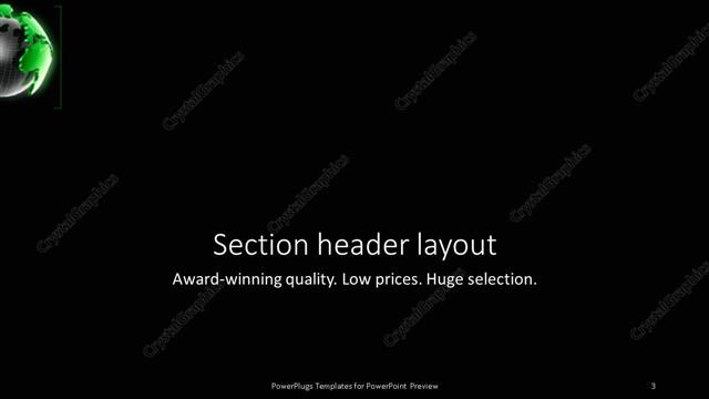 Section Header presentation slide layout