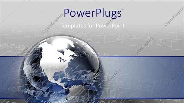  Presentation with binary - A globe with greyish background and place for text