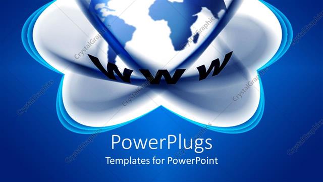  Presentation with www - A globe in a heart shape with bluish background