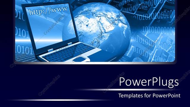  Presentation with numbers - The globe and a laptop with binary numbers in the background