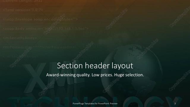 Section Header presentation slide layout
