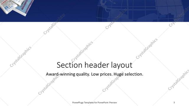 Section Header presentation slide layout