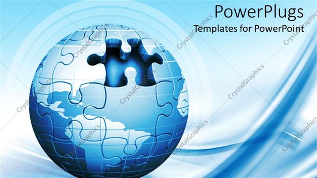  Presentation with jigsaw globe - A globe made up of puzzle pieces