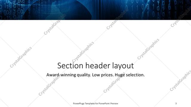 Section Header presentation slide layout