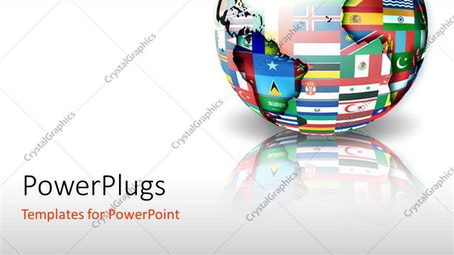  Presentation with globe flags - Globe with map and different country flags