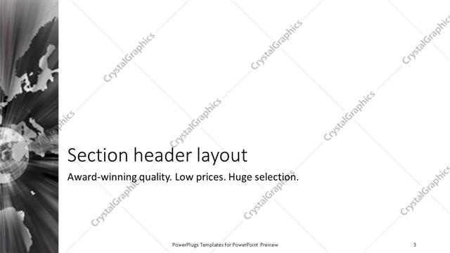 Section Header presentation slide layout