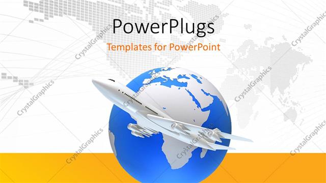  Presentation with air transport - A globe with map of the world in background