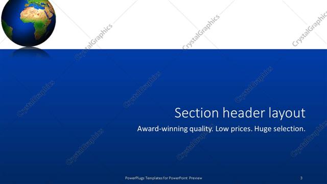 Section Header presentation slide layout