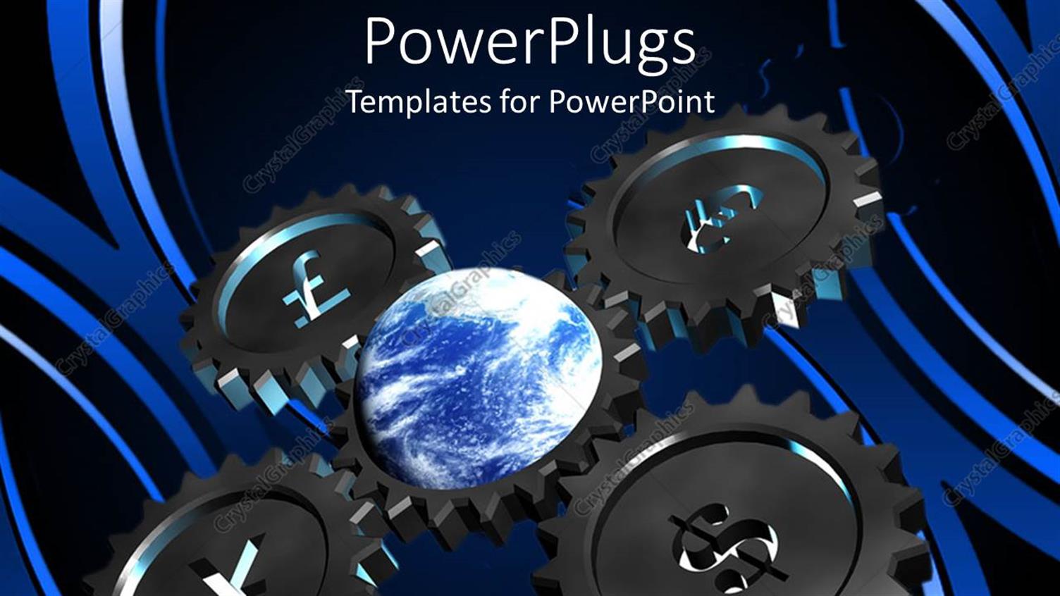 Featuring a Globe in the Middle with Gears on its all Sides