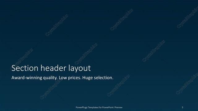 Section Header presentation slide layout