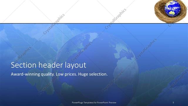 Section Header presentation slide layout