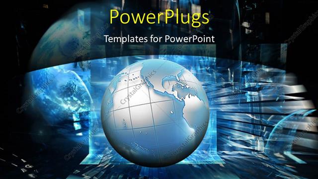  Presentation with wires - A globe with a number of wires in the background