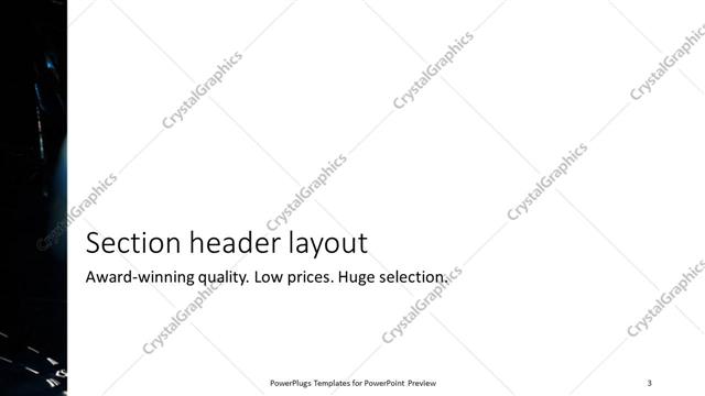 Section Header presentation slide layout