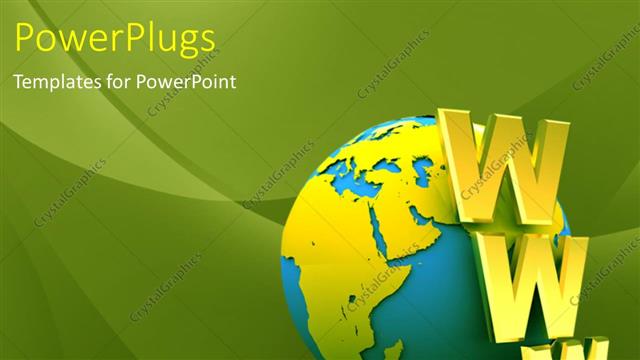  Presentation with web - A globe with a number of words and greenish background