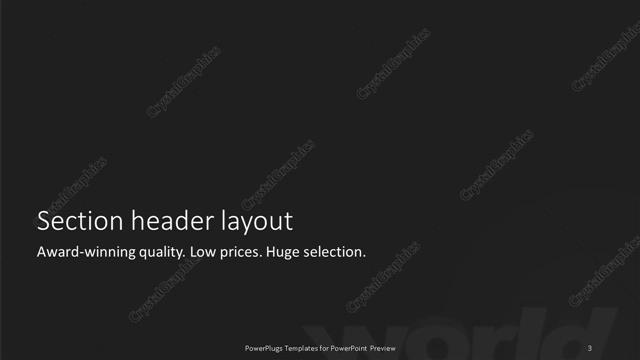 Section Header presentation slide layout