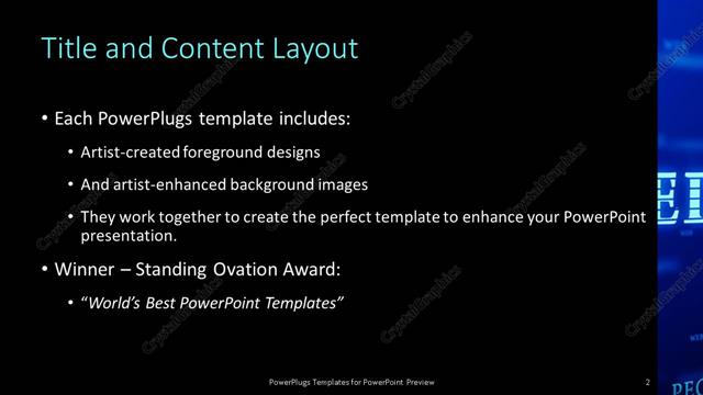 Title and Content presentation slide layout