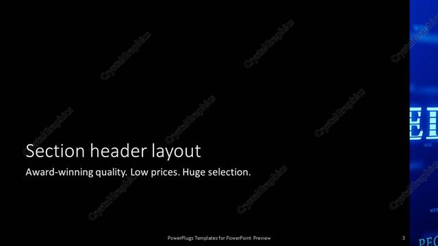 Section Header presentation slide layout