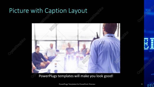 Picture with Caption presentation slide layout