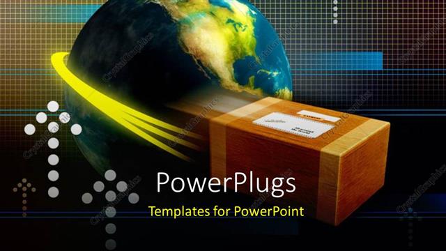  Presentation with boxes - The globe with a package and a number of boxes in the background
