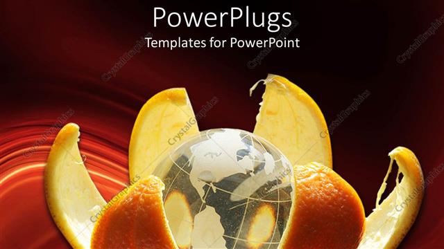  Presentation with skin - A globe with pealed orange skin