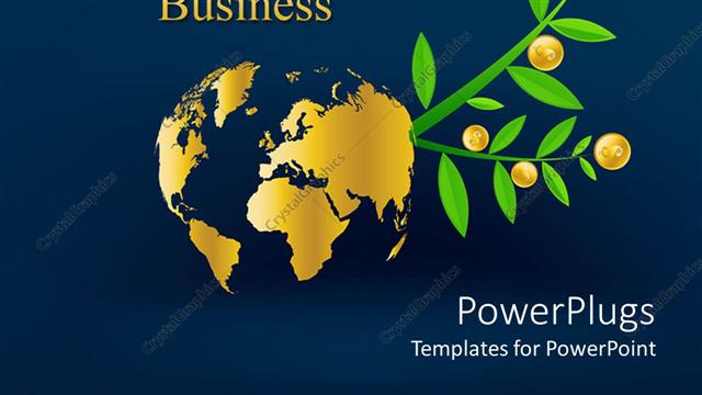  Presentation with plant - A globe with a plant and dollar coins