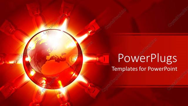  Presentation with destruction - A globe with red background and place for text