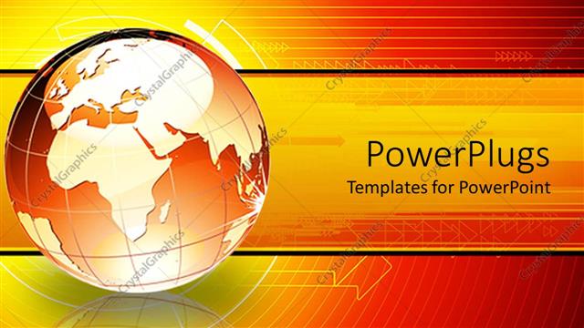  Presentation with red globe - A globe with red and yellow background