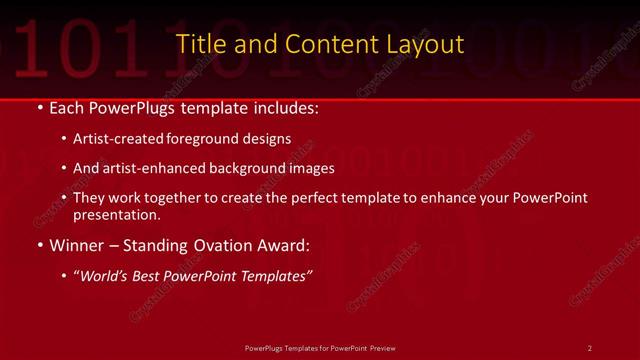 Title and Content presentation slide layout
