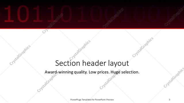 Section Header presentation slide layout