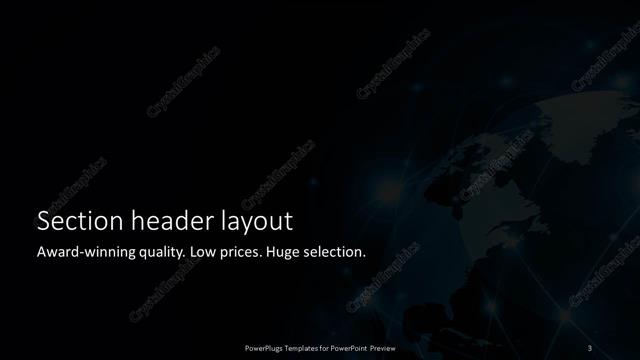 Section Header presentation slide layout