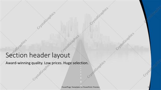 Section Header presentation slide layout
