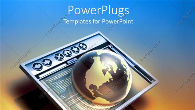  Presentation with web - A globe in the screen with a bluish background