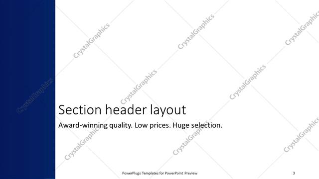 Section Header presentation slide layout