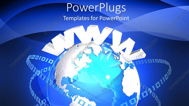  Presentation with www - Globe surrounded by binary rings and www on top of the globe