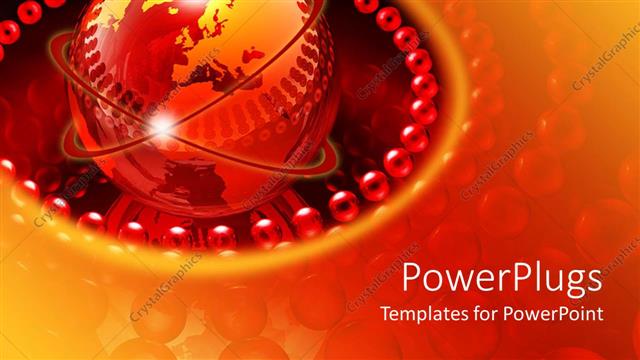  Presentation with red spheres - A globe surrounded with the red and glowing spheres