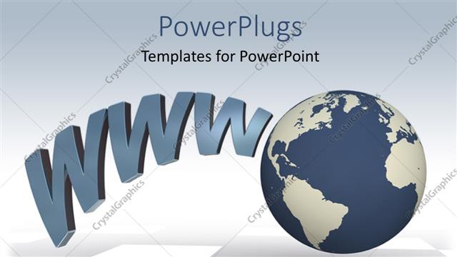  Presentation with web - The globe with various words and greyish background