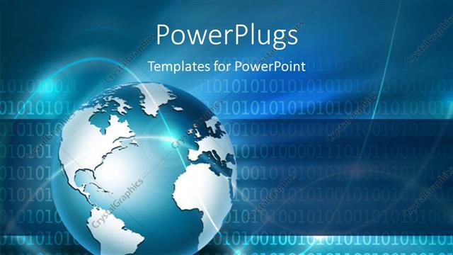  Presentation with blue waves - Globe with waves and digital blue background