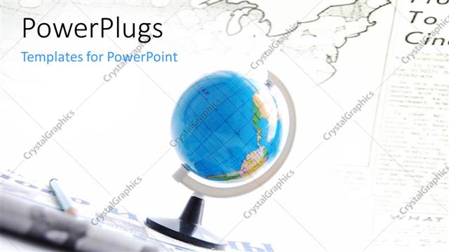  Presentation with news - A globe with a white background and place for text