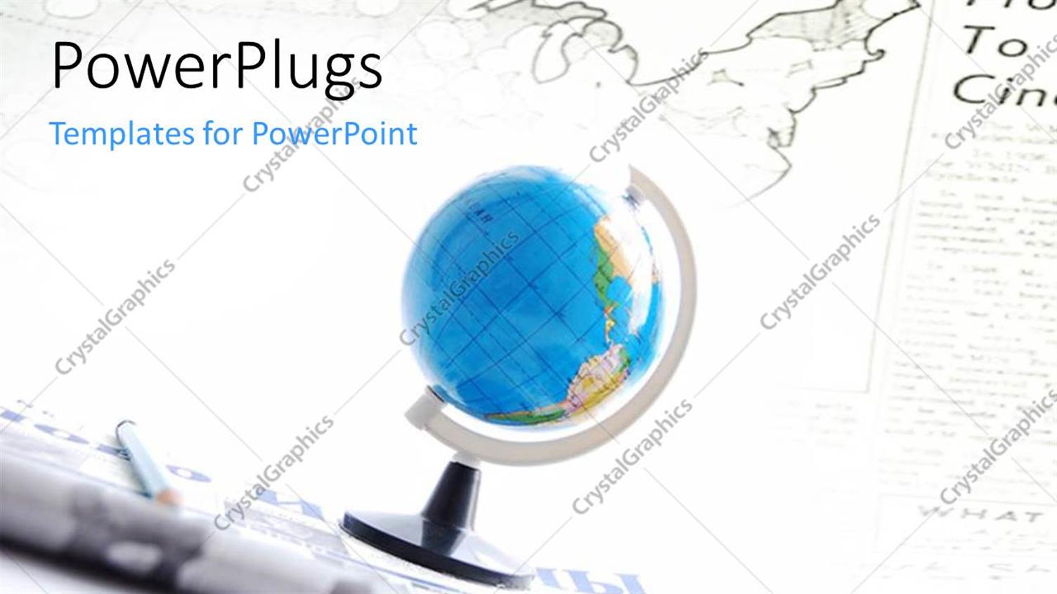 Featuring a Globe with a White Background and Place for Text