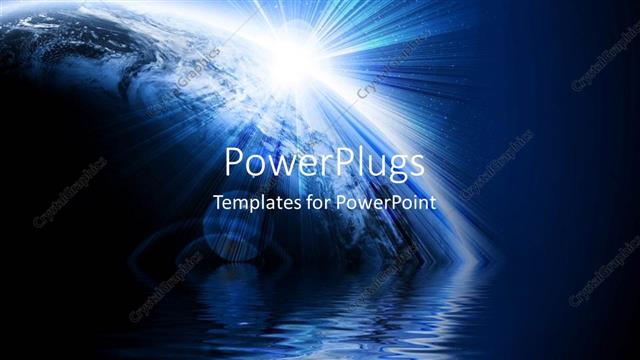  Presentation with sunshine - A globe wih a sunshine in the background