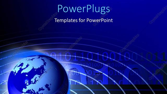  Presentation with planetary - Globe within planetary lines with binary digits and blue background