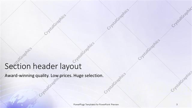 Section Header presentation slide layout