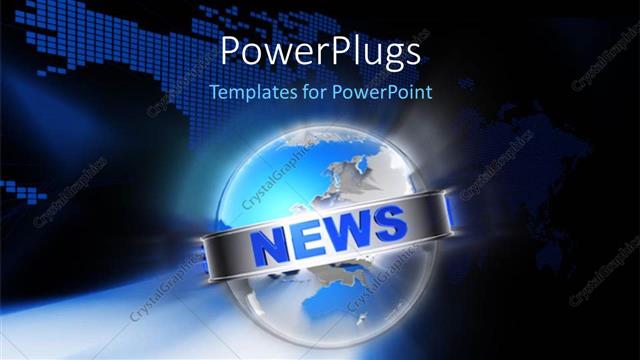  Presentation with news - A globe with the word news and map in the background