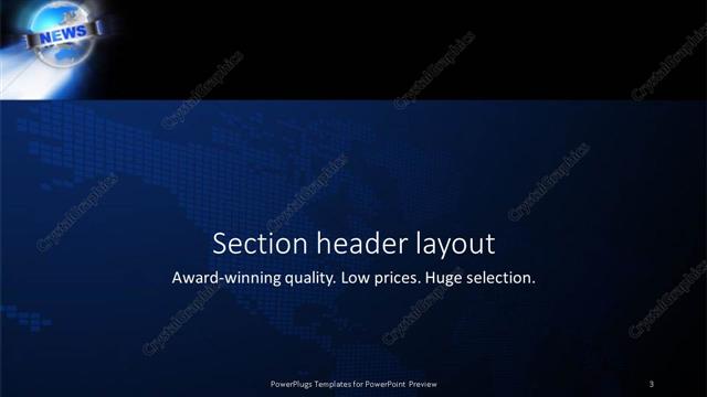 Section Header presentation slide layout