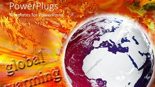  Presentation with words - A globe with the words global warming in the background
