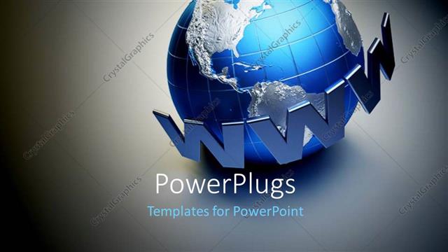  Presentation with www - A globe with the words of www and grayish background