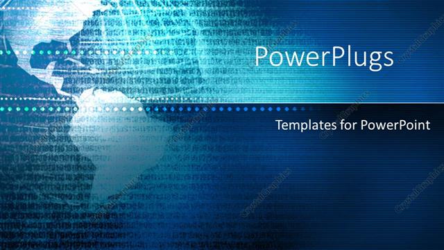  Presentation with america - Globe world outline with North and South America, numbers, global finance